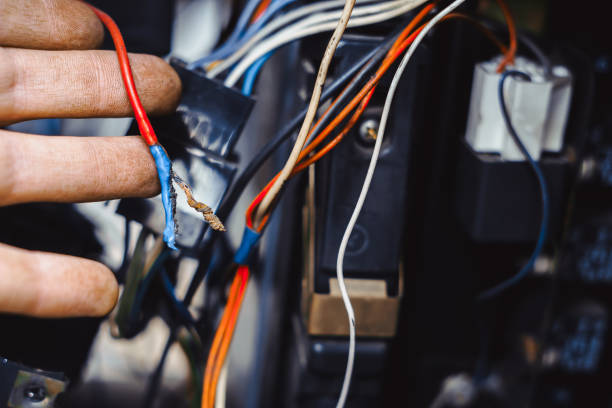 electrical repairs in cars stock photo