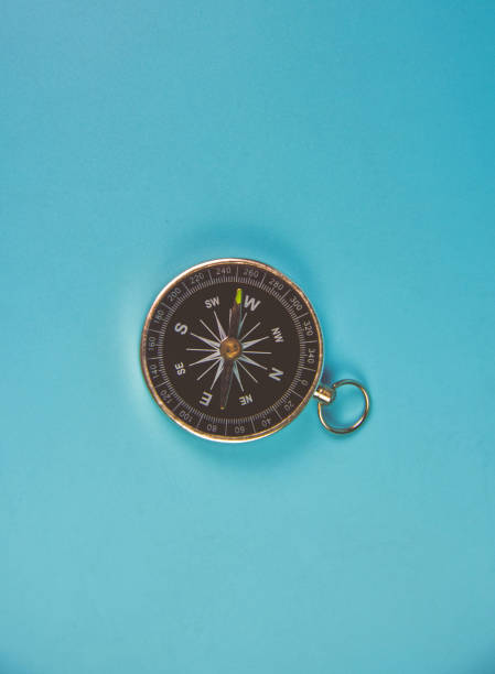 istock Magnetic compass with pocket money with vintage style 950997190