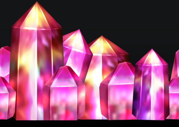 istock Seamless border of realistic gemstone amethyst. The object is separate from the background. 951000148