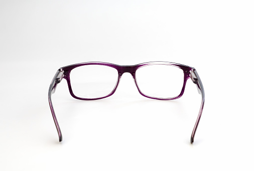 Rear vision glasses purple,isolated on background