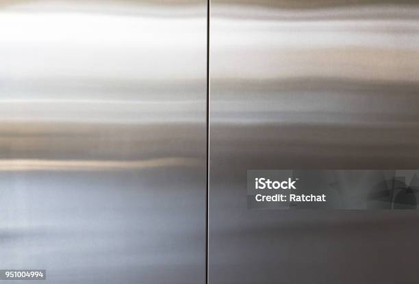 Stainless Steel Elevator Door Background And Texture Silver Metal Wall Panel Stock Photo - Download Image Now