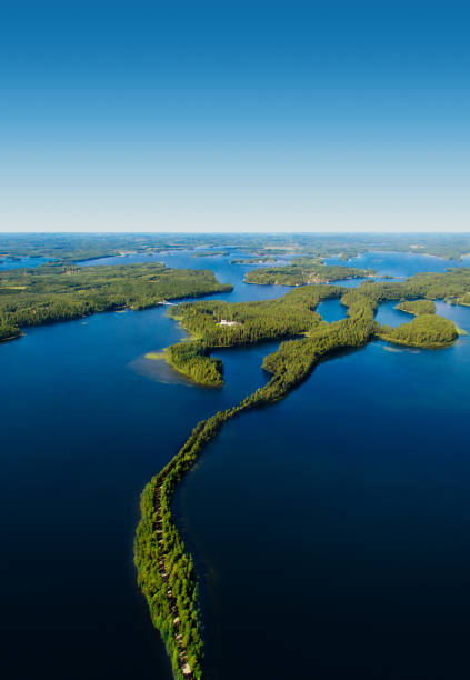 Finland National Landscape Punkaharju ridge, the famous national landscape of Finland. Punkaharju is located near the city of Savonlinna and is the jewel of Finland's lake region. etela savo finland stock pictures, royalty-free photos & images