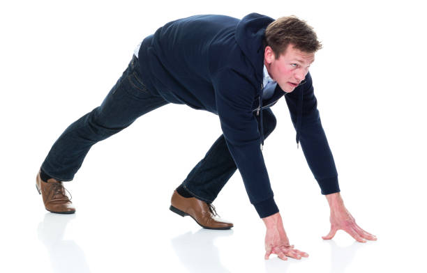 istock Attractive young male in starting line position 951006722