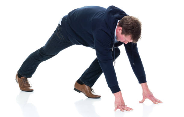 istock Attractive young male in starting line position 951006744