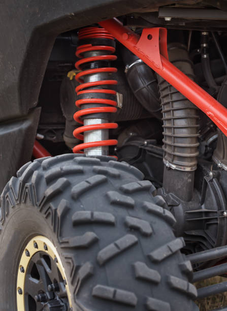 istock Fragment of shock absorber racing car 951006862