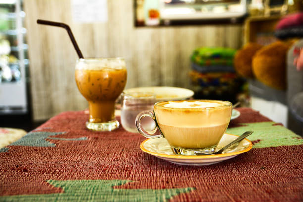 istock Hot and cold coffee in room background 951006980