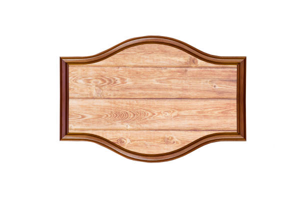 istock Wooden signboard frame natural blackboard, sign, tag, rustic background for text isolated on white background, 951007002
