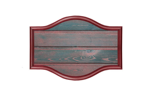 istock Wooden signboard frame natural blackboard, sign, tag, rustic background for text isolated on white background, 951007014