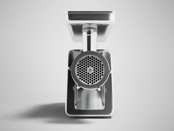 istock Modern metal electric grinder with black casing in front 3d render on gray background with shadow 951013682
