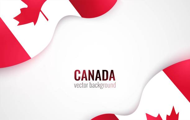 캐나다 플래그 흰색 절연입니다. - canadian flag canada canada day flag stock illustrations