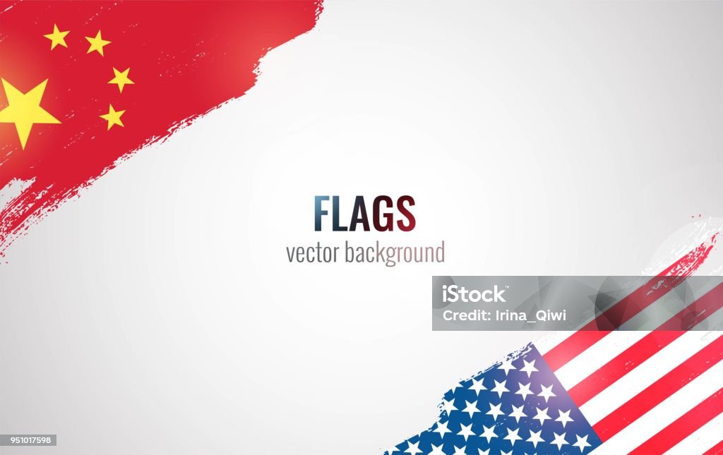 Flags of USA and China Flags of USA and China isolated on white background. Vector illustration China - East Asia stock vector