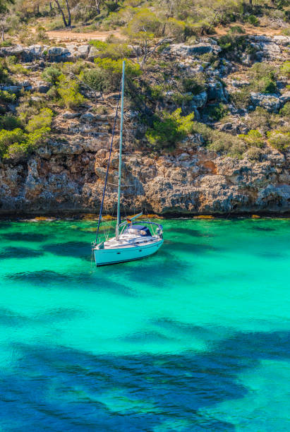 istock Beautiful bay with boat in Mediterranean Sea 951019418