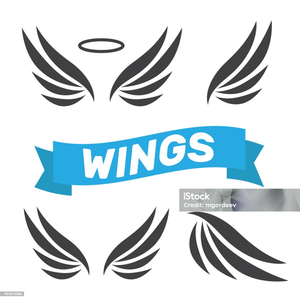 Eagle Wings Vector Wings Angel Isolated Bird Wings Cartoon Art Set Stock  Illustration - Download Image Now - iStock