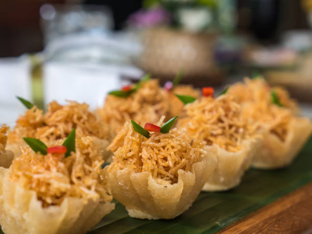 istock Thai traditional sweetmeat, Crispy Golden cup 951023654