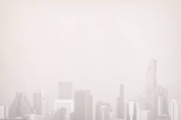 Blurred White Cityscape of Bangkok Background.