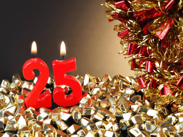 istock Birthday-anniversary candle showing Nr. 25 951037368