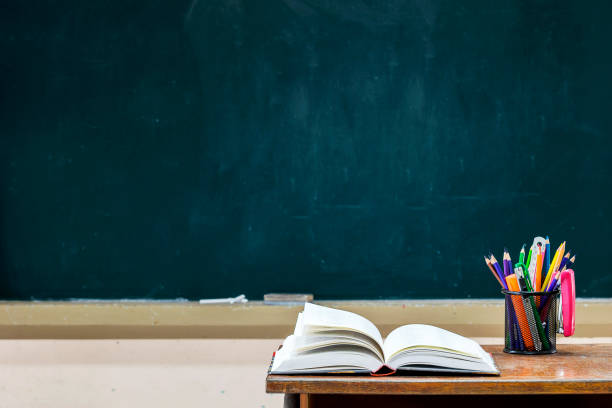istock The book is on the table equipped with stationery, Studying in class. 951041194