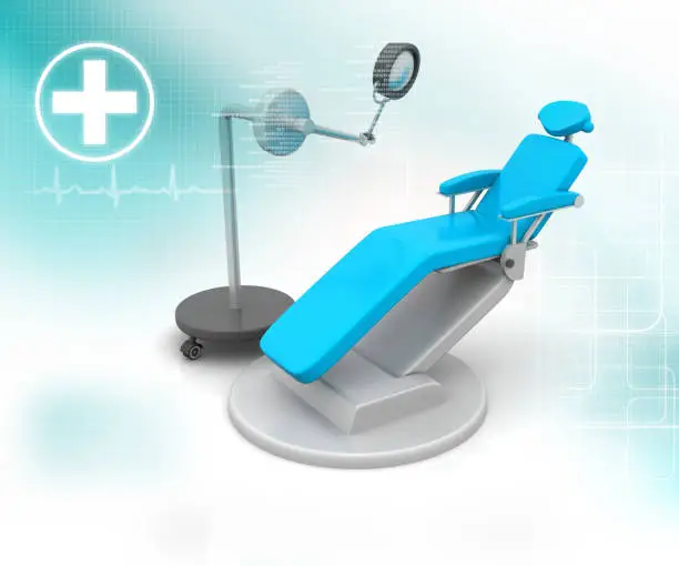Photo of 3d render of Blue Dental Chair