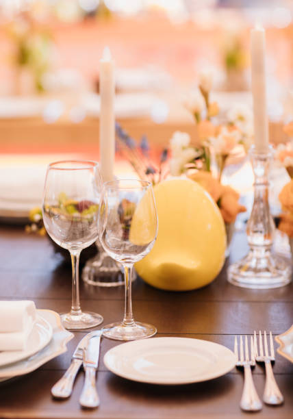 istock Easter table set in yellow green colors 951050958