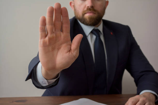 istock Young Businessman Making a Stop Sign 951051164