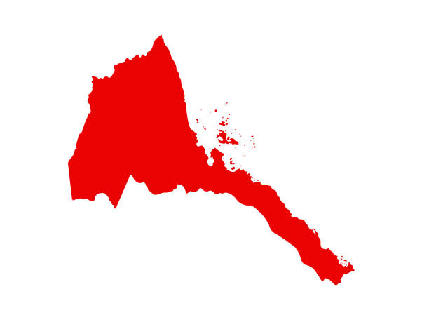 Eritrea map vector illustration of Eritrea map silhouette of a eritrea stock illustrations