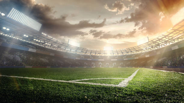 Sport Backgrounds. Soccer stadium. Sport Backgrounds match lighting equipment photos stock pictures, royalty-free photos & images