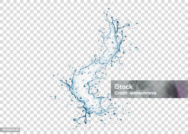 Ilustración de Salpicaduras De Agua Y Gotas Aisladas Sobre Fondo Transparente y más Vectores Libres de Derechos de Agua