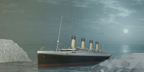 3d illustration of an old cruise liner