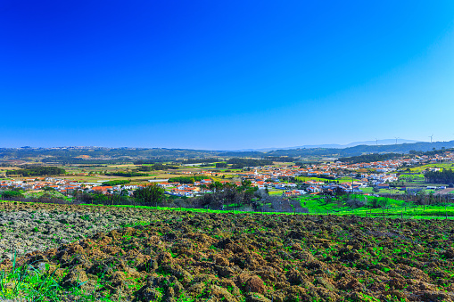 A typical agricultural landscape of springtime somewhere in Oeste near Maceira, Vimeiro, municipality Lourinha in Portugal.