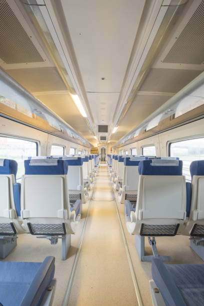 istock Interior views of a modern passenger train with no one inside 951064816