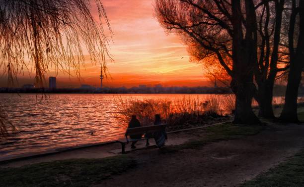 Bloody Sunset at Alster Lake