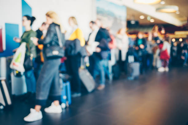 istock Abstrack blur people check in at airport. 951067984
