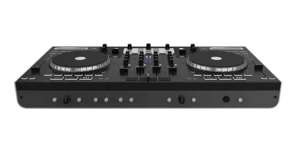 DJ Turntable isolated on white background. 3D render