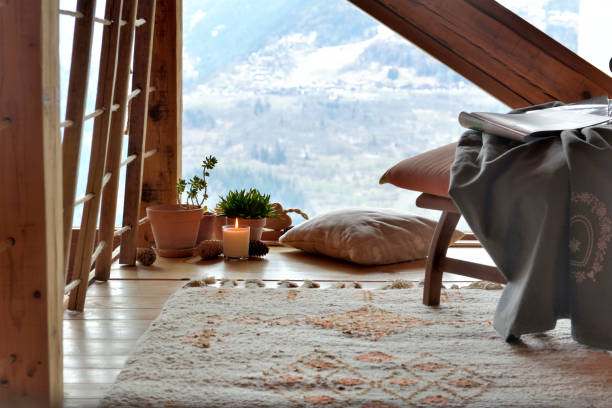 cosy break room in a mountain cottage