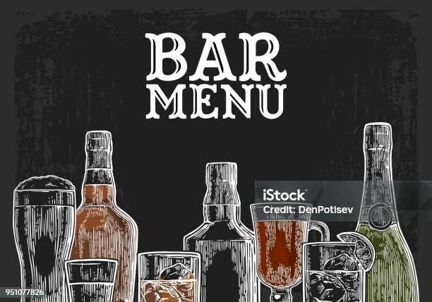 Template For Bar Menu Alcohol Drink Stock Illustration - Download Image Now - Bar - Drink Establishment, Menu, Drink