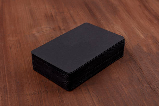 istock Black business card mockup on a rustic background 951082542