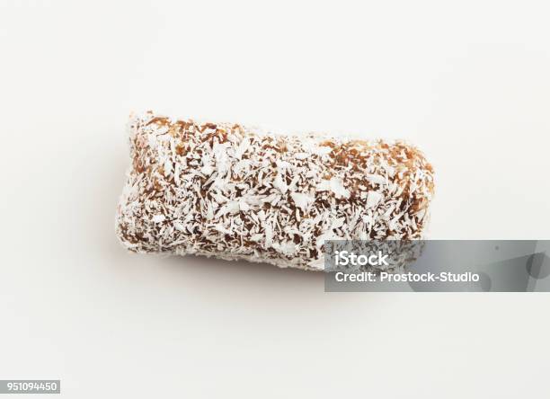 Vegan Chocolate Candy Isolated On White Stock Photo - Download Image Now - Dating, Coconut, Rolled Up