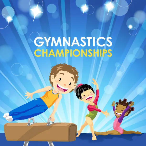 Vector illustration of Kids Gymnastics Championship