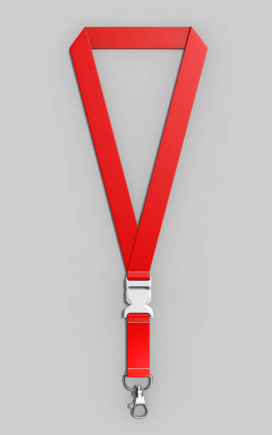 istock Blank Lanyard with metal snap hook and detachable plastic buckle for print design presentation. 3d render illustration. 951095434