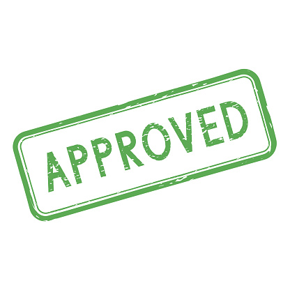 Approved Stamp Green Ink Stamp For Documents Stock Illustration