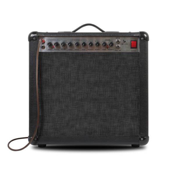istock Music and sound - Guitar amplifier and cable front view isolated 951104936