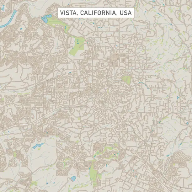 Vector illustration of Vista California US City Street Map