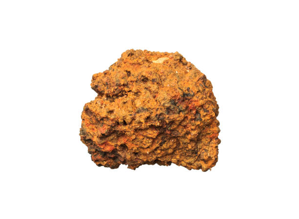 Laterite Ore Mineral Stone Rock on white background. stock photo