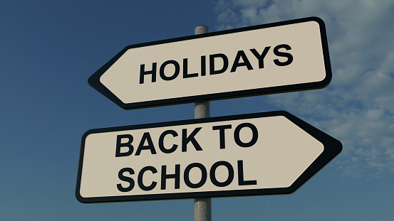 Signs with indications returned and holidays
