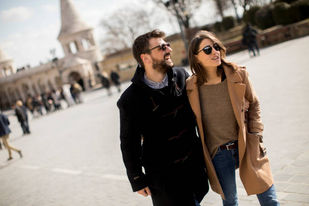 istock Loving couple walking in Budapest, Hungary 951112730