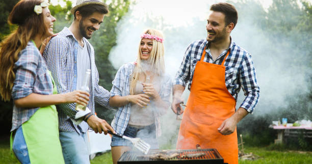 istock Friends having a barbecue party in nature 951112854