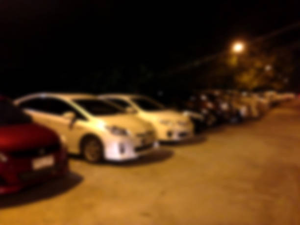 Abstract blur outdoor car parking at night