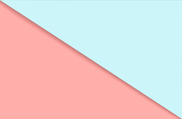 istock Abstract geometric water color paper background in soft pastel pink and blue trend colors with diagonal line 951126864