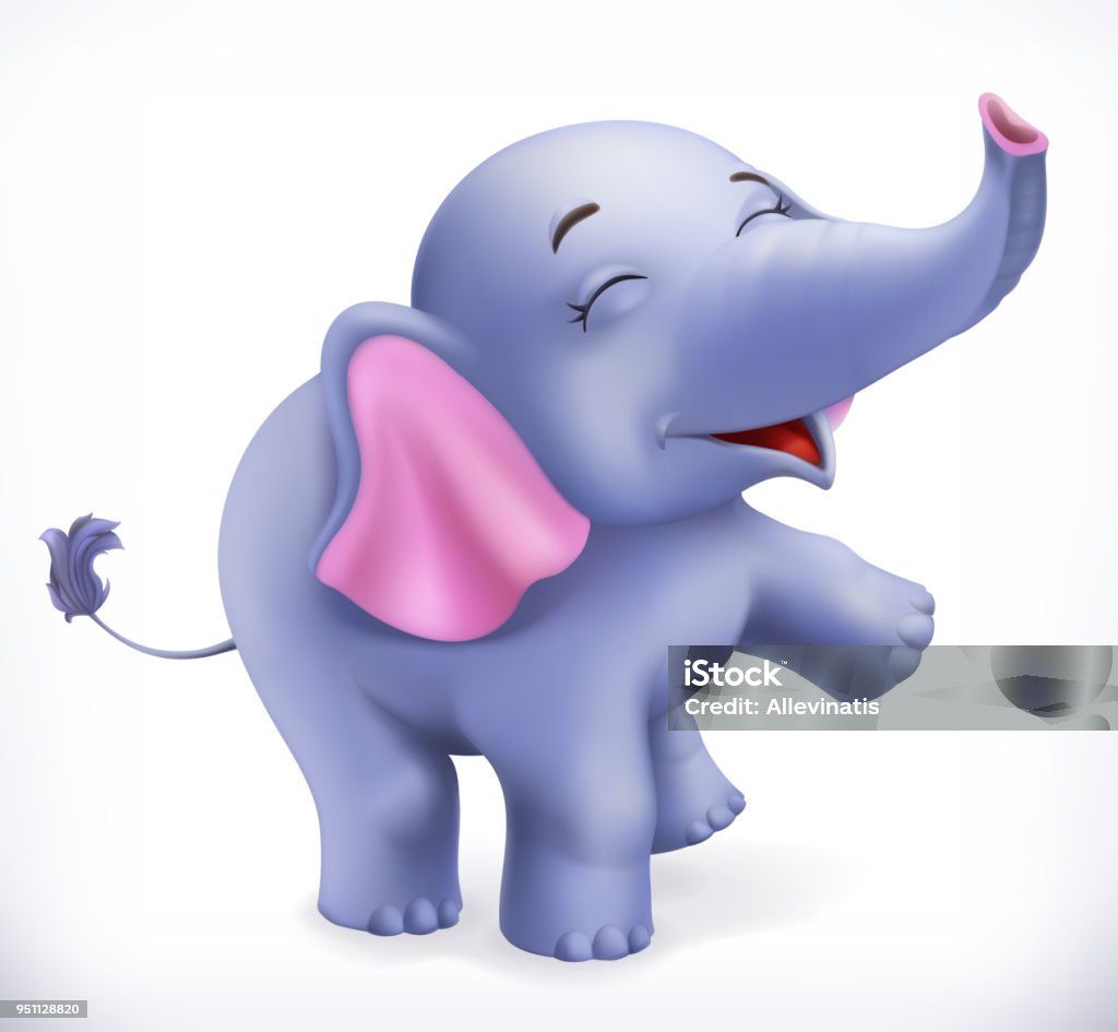 Cute Baby Elephant Cartoon Character Funny Animals 3d Vector Icon Stock  Illustration - Download Image Now - iStock