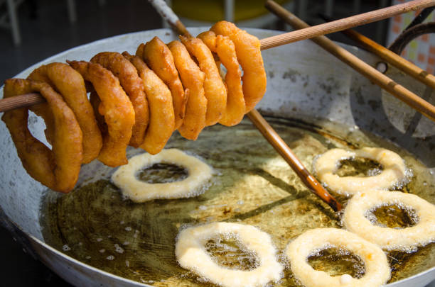 Traditional Peruvian sweets picarones stock photo